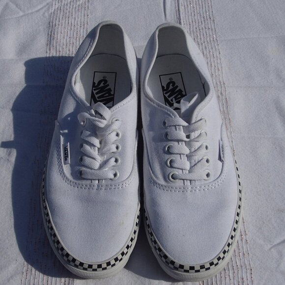 Vans Authentic Check Foxing White Trainers White Size (M) 6.5 / (W) 8 - Picture 1 of 10